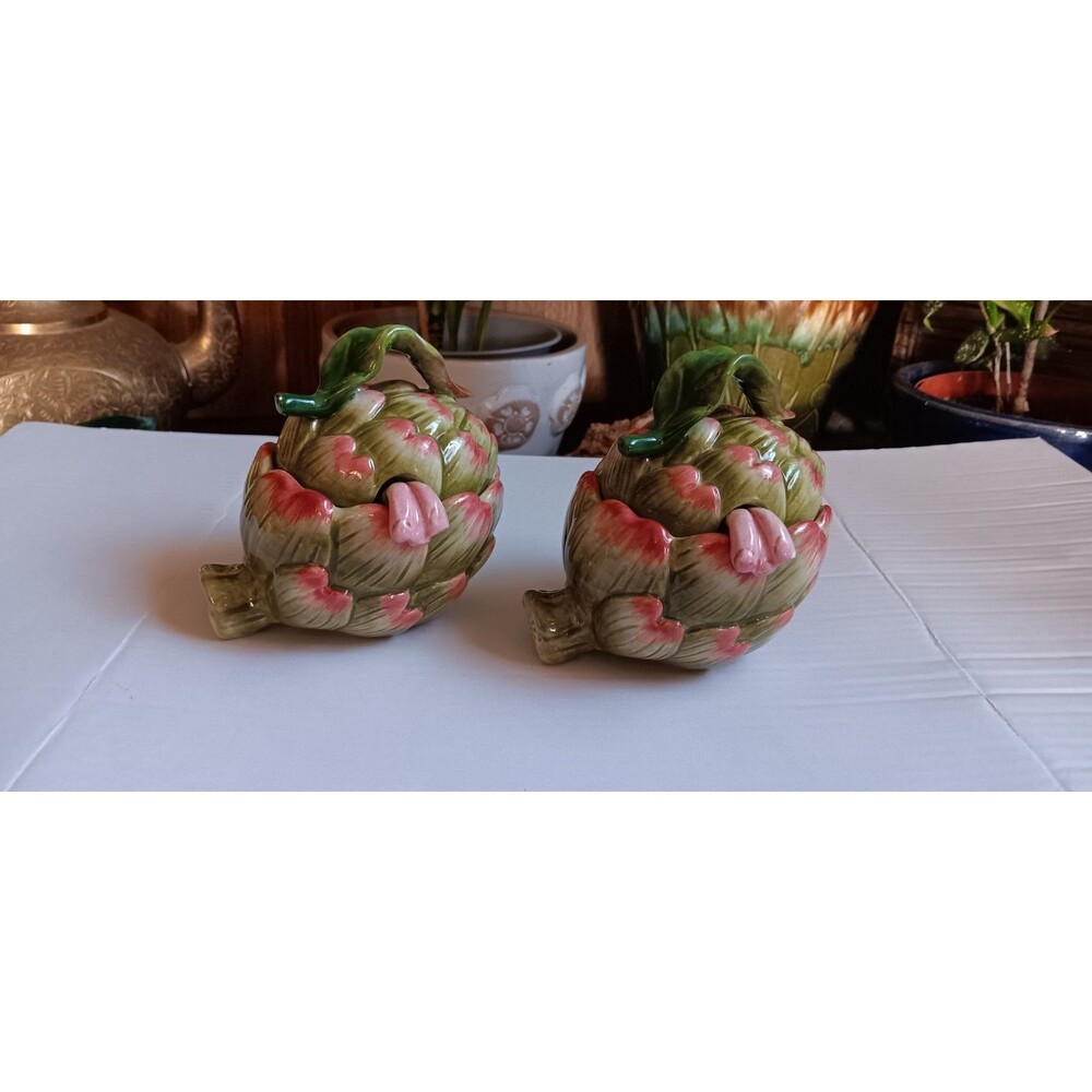 Fitz & Floyd Artichoke Cream and Sugar Set